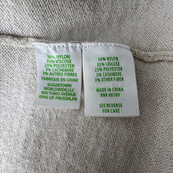 Lilly Pulitzer Heathered Beige Open Front Knit Cardigan Sweater Women's XXS - Picture 12 of 13